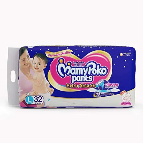 Buy MAMYPOKO PANTS Extra Absorb Diaper Pants - L, 9 To 14 kg Online at Best  Price of Rs null - bigbasket